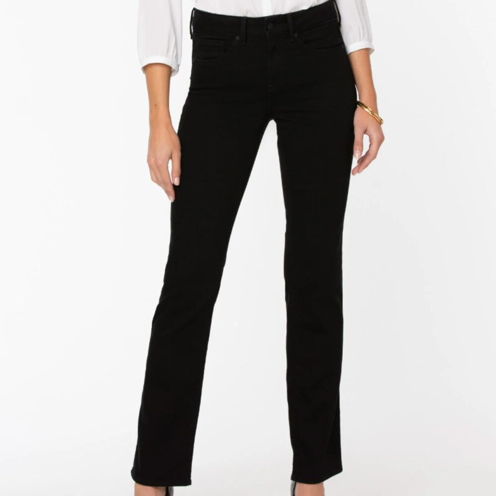 NYDJ Marilyn Straight Black Jeans